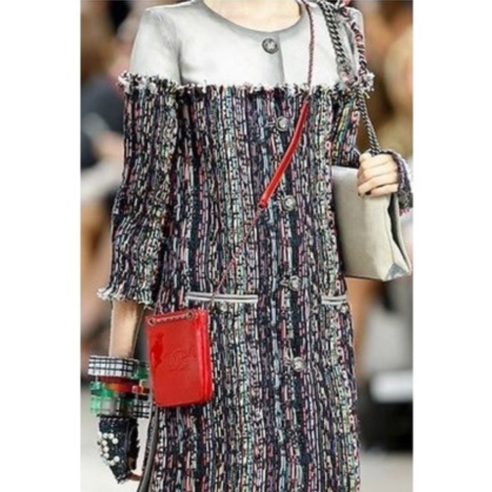 CHANEL Crossbody Phone Case Red Patent Leather Bag